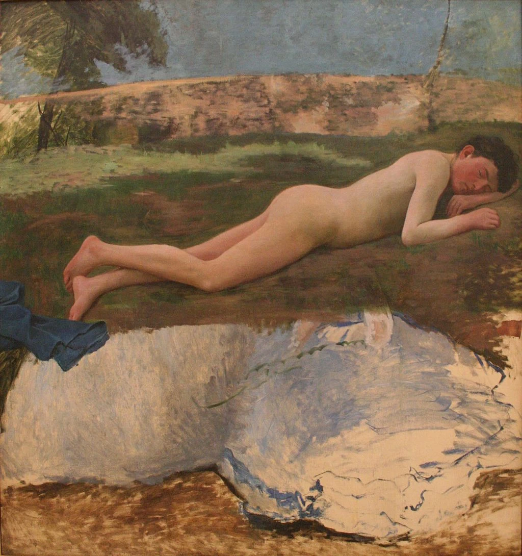 Jean-Frédéric Bazille-22-Giovane nudo sdraiato sull'erba, 1870 - Museo Fabre, Montpellier 1